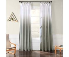 HPD Half Price Drapes FELCH-OMB1718-84 halbtransparenter Vorhang aus Leinen, 50 x 84 cm, Ombre Schiefer