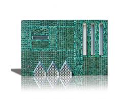 Eurographics De Bijenkorf Gemälde für Heimdekoration, gerahmt, 61 x 91,4 cm, Orange, Grün, Elfenbein, Beige, Saphir