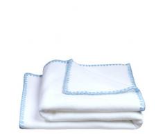 Soft-Fleece Baby-Decke – Polarfleece-Schmuse-Decke mit Muschel-Häkelstich – flauschige Baby-Kuscheldecke – 80x100 cm – 520 azur – von ’zoeppritz since 1828’