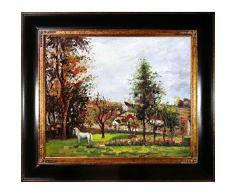 overstockArt Ölgemälde mit weißem Pferd auf Wiese, 83,8 x 73,7 cm, Mehrfarbig