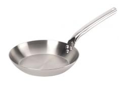 DE BUYER - Runde pfanne aus Edelstahl mit vernietetem edelstahlgriff, grau, Diamètre 28 cm