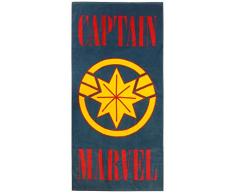 Jay Franco Marvel Captain Marvel Kinder-Badetuch / Strandtuch, super weich und saugfähig, farbecht, Baumwolle, 71 x 147,2 cm (offizielles Marvel-Produkt)