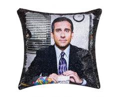 Merrycolor Pailletten-Überwurf-Kissenbezug, Wende-Kissenbezug, Meerjungfrau, Pailletten, dekorativer Kissenbezug für Sofa, Couch oder Bürogeschenke 40,6 x 40,6 cm 16x16 Champagnerfarben / goldfarben