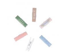 Artemio Love Story Set mit 6 Wäscheklammern, Pastellfarben, 1,2 x 4,5 cm
