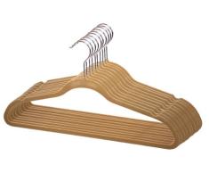 Home Basics 10 Samt Kleiderbügel, Camel