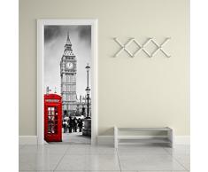 CaseFan 3D Tür Tapete Wandmalereien Wand Aufkleber – Old Town für Home Dekoration Selbstklebend Vinyl abnehmbarer Retro Art Tür Aufkleber 77 x 199,9 cm