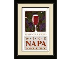 Northwest Art Mall mr-1518 mfgdm FWG fein handgefertigten Wein Napa Valley Fine Wine Glas gerahmt Art Wand von Künstler Mike rangner, 13 von 40,6 cm