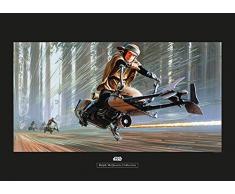 Komar Wandbild Star Wars Classic RMQ Endor Speeder | Kinderzimmer, Jugendzimmer, Dekoration, Kunstdruck | ohne Rahmen | WB138-70x50 | Größe: 70 x 50 cm (Breite x Höhe)