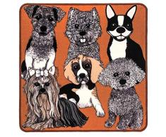 Vallila Doggies 80x80cm Cognac Kinderzimmer Teppich Fußmatte, 80 x 80 cm