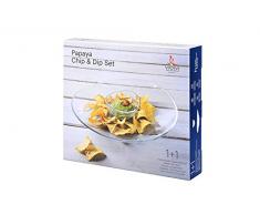 Vidivi Vetri delle Venezie Papaya Chip and Dip Tafelaufsatz und Schale, 40 cm, 2 Einheiten