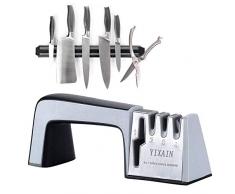 YIXIAN Messerschärfer, professionelle Küche Schärfen 4 in 1 Messer und Schere Schärfvorrichtung ergonomisch entwickelt für alle Großen Haushaltsmesser