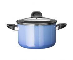 Silit Modesto Line Kochtopf, hoch 24cm, Glasdeckel, Fleischtopf 6,4l, Silargan Funktionskeramik, Topf Induktion, blau