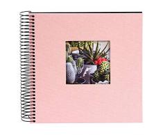 Goldbuch Spiralalbum mit Bildausschnitt, Bella Vista, 20x20 cm, 40 schwarze Seiten, Leinen, Rosé, 12 722