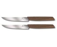Victorinox Steakmesser Swiss Modern 2er Set Messer Nussbaum 6.9000.12WG, Brown, small