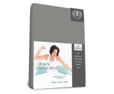 Bed-Fashion Luxe Elasthan Spannbetttuch, Mako-Satin, grau, Einzelbett, 80 x 200 cm