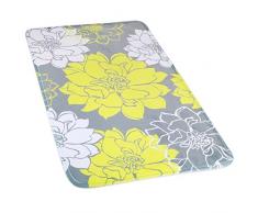 wimaha rutschhemmend Badteppich, extra großes Badezimmer Teppiche Super weicher Mikrofaser, Dusche Teppich Matte Wasser saugfähig schnell trocknend für Küche, Schlafzimmer, Hotel, SPA Wanne, gelb grau Pfingstrose Bad Teppich, 78,7 x 48,3 cm