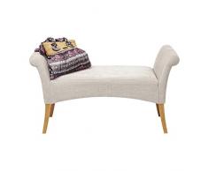 Kare Polsterbank Motley Noble, Gepolsterte, Schmale 2er Sitzbank, Kleine Deko Design Stoffschuhbank aus Buchenholz, Beige (H/B/T) 61x110x40cm
