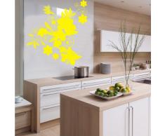INDIGOS 4052166144568 Wandtattoo w658 sehr schöne Blume Wandaufkleber 120 x 112 cm, gelb