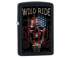 Zippo WILD Ride - Black Matte - Spring 2017 Feuerzeug, Chrom, Silber, 5.8 x 3.8 x 2 cm