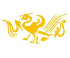 INDIGOS 4051095018827 Wandtattoo w215 Vogel, Phönix 120 x 53 cm, gold