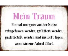 Schatzmix Spruch Mein Traum.Metallschild 20x30 Deko tin Sign Blechschild, Blech, Mehrfarbig, 20x30 cm