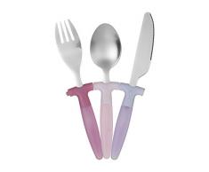 Premier Housewares Kinderbesteck, Edelstahl, Kunststoff, 3tlg, Rosa