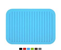 Silikon Topflappen, Topfuntersetzer Mat, Backen Gadget Küche Tisch, Trocknen Matte, Abtropffläche Silikon, wasserdicht, Wärmedämmung, rutschfest, Untersetzer, Geschirr Pad Untersetzer, langlebig (22,9 x 30,5 cm) blau