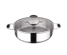 MasterPro Gravity Servierpfanne mit Deckel, Silber, 28 x 7,5 cm