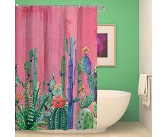 HMWR Duschvorhang mit tropischen Sukkulenten und Kaktus, wasserdicht, für Badezimmer, Standardgröße 177,8 x 177,8 cm, Grün Large Multi-Colored 05