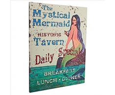Design Toscano Wandbehang „The Mystical Mermaid Tavern“ Wandteppiche, Textil, Mehrfarbig, 2.5 x 45.5 x 61 cm