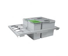 FRANKE Sorter Trolley Vario 90 Abfallsorter Abfalleimer Mülleimer Abfallsammler, Plastik, grau, 86 x 29 x 53,3 cm