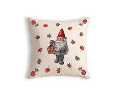 Home Olé Jugend Kissenhülle mit Design Zwerg Laterne, aus Polycotton, Mehrfarbig, 45 x 45 cm
