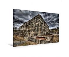 Premium Textil-Leinwand 120 x 80 cm Quer-Format Blockhaus von Éperlecques, Frankreich | Wandbild, HD-Bild auf Keilrahmen, Fertigbild auf hochwertigem Vlies, Leinwanddruck von Hoschie Media