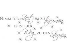 Graz Design 670046_50_090 Wandtattoo Wand Aufkleber Deko Schlafzimmer Spruch Nimm Dir Zeit um zu trÃ¤umen 119x50cm Silbergrau