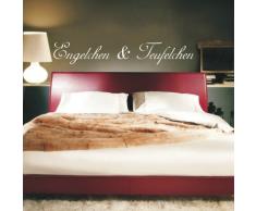 INDIGOS WG30023-86 Wandtattoo w023 Spruch Engelchen und Teufelchen 120 x 19, blau