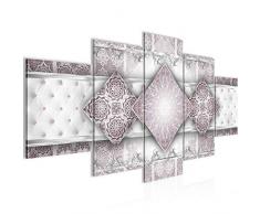 Bilder Abstrakt Mandala Wandbild 200 x 100 cm Vlies - Leinwand Bild XXL Format Wandbilder Wohnzimmer Wohnung Deko Kunstdrucke Rosa 5 Teilig - MADE IN GERMANY - Fertig zum Aufhängen 023551c