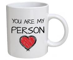 Funny Tasse – You Are My Person. Rot Herz. Freund, Freundin – 11 Oz Kaffee Tassen, – Funny Inspirierende und Sarkasmus – von einer Tasse zu halten TM