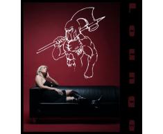 INDIGOS WG30116 Wandtattoo w116 Kämpfer, Axt, Fantasy Wandaufkleber 120 x 116 cm, weiß