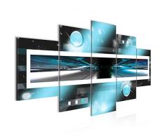 Bilder Abstrakt Wandbild 200 x 100 cm Vlies - Leinwand Bild XXL Format Wandbilder Wohnzimmer Wohnung Deko Kunstdrucke Blau 5 Teilig - MADE IN GERMANY - Fertig zum Aufhängen 101951b