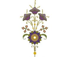 Indigos 4051719769890 Wandtattoo MF463 schÃ¶nes Ornament Blume 96 x 49 cm