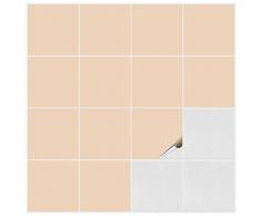 FoLIESEN Fliesenaufkleber fÃ¼r Bad und KÃ¼che - 10x10 cm - Elfenbein matt - 600 Fliesensticker fÃ¼r Wandfliesen