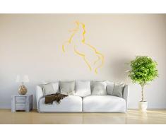 INDIGOS 4051095724599 Wandtattoo / Wandsticker - d225 riesiges Pferd Gaul Pferdchen Hengst Tribal, Vinyl, gold, 120 x 92 x 1 cm