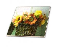3dRose Bild of Painted Orange N gelb Sonnenblume – Keramik Fliesen, 12 Zoll (CT 80732 _ 4)