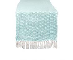 DII Braided Farmhouse Tischläufer, Baumwolle, Aqua, 15 x 72 inches
