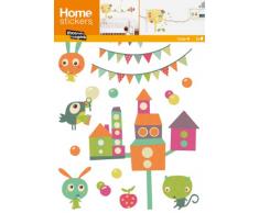 Kinder Wandtattoo Baum mit Wimpeln und Tieren