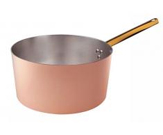 Pentole Agnelli Kasserolle Hohe, Kupfer verzinnt, mit Griff aus Messing 18 cm Kupferfarben