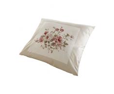 Just Contempo Bettwäsche-Set, mit Bettbezug/Kissen/Bettdecke/Vorhängen, Blumenmotiv, im Landhausstil, Polycotton, Rosa (Rot/Beige/cremefarben), Kissenhülle - 43 x 43 cm