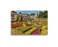 Premium Textil-Leinwand 45 x 30 cm Quer-Format Garten vom Lanhydrock House bei Bodmin in Cornwall, England | Wandbild, HD-Bild auf Keilrahmen, Fertigbild auf hochwertigem Vlies, Leinwanddruck von Christian Müringer