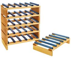 Expovinalia ex2730 – erweiterbares Weinregal für 30 Flaschen, Holz, Kiefer/Blau