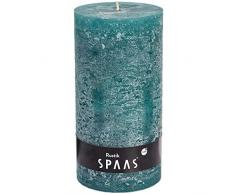 Spaas Rustikale Stumpenkerze ohne Duft, Paraffinwachs, Smaragdgrün, T 100 mm x H 200 mm